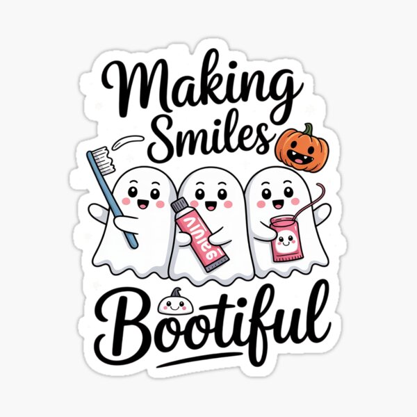 Item preview, Making Smiles Bootiful Halloween Ghost Dentist Dental  designed and sold by KonstanKoraner.