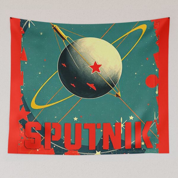 Item preview, Retro Soviet Space Poster designed and sold by FLIP-original.