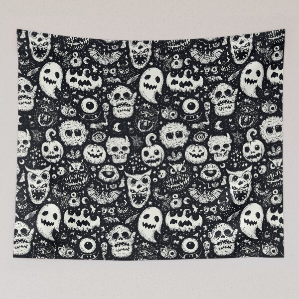 Item preview, A fun pattern with monsters ghosts and spooky pumpkins. designed and sold by Piotrek0001.
