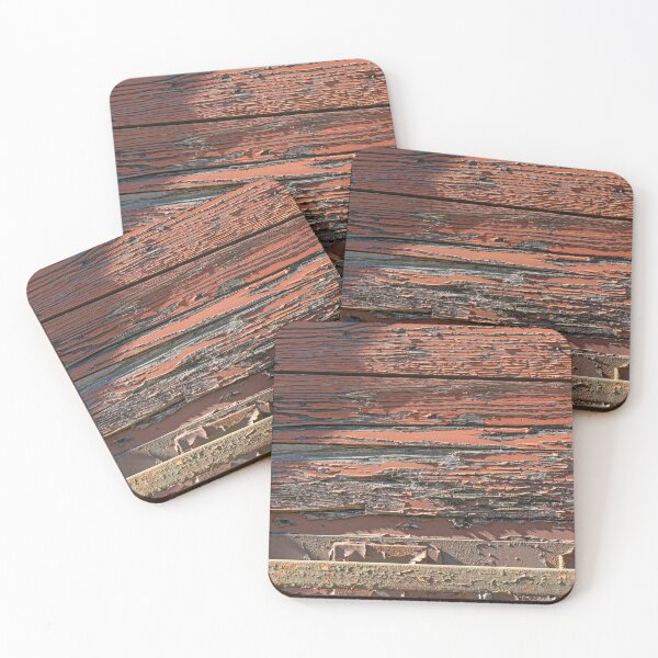 Item preview, Peeling paint on wood panels of an ancient railcar designed and sold by lisavonbiela.