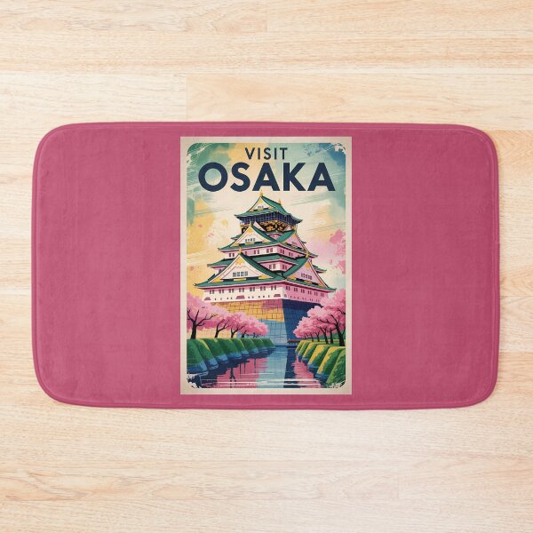 Item preview, Osaka Japan Castle Illustration Travel Art Vintage designed and sold by KrisSidDesigns.