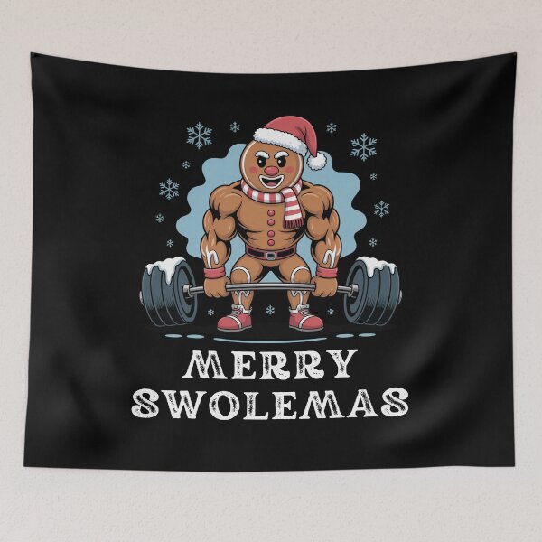 Artikelvorschau, Frohe Weihnachten Lustiges Weihnachtsbodybuilding-Fitnessstudio Lebkuchen entworfen und verkauft von snowry.