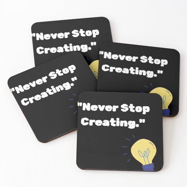 Item preview, Never Stop Creating | Inspirational Quote & Idea Lightbulb designed and sold by DreamF.