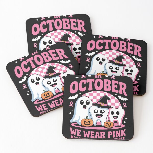 Item preview, October We Wear Pink Breast Cancer Dentist Teeth Halloween  designed and sold by KonstanKoraner.
