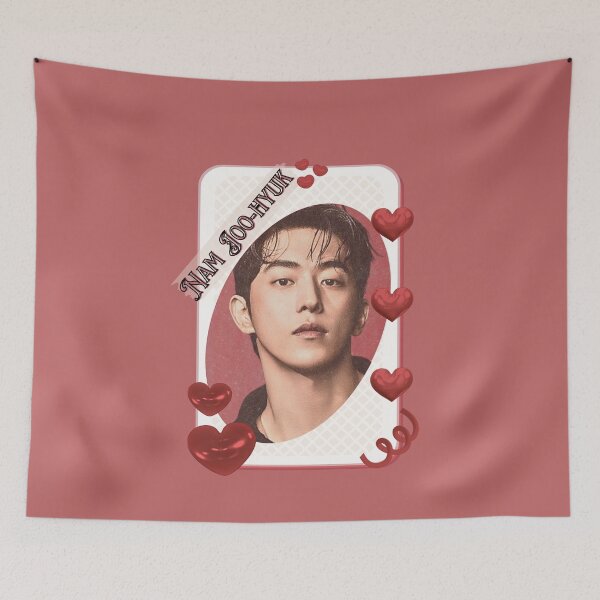 Item preview, Nam Joo-hyuk (남주혁) Korean Actor Kdrama Card Red Aesthetic Collage Design designed and sold by AJUNICE STUDIO.