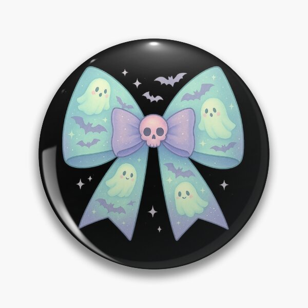 Item preview, Pastel Ghost Bat Bow Kawaii Halloween Art designed and sold by ChaaiTee.
