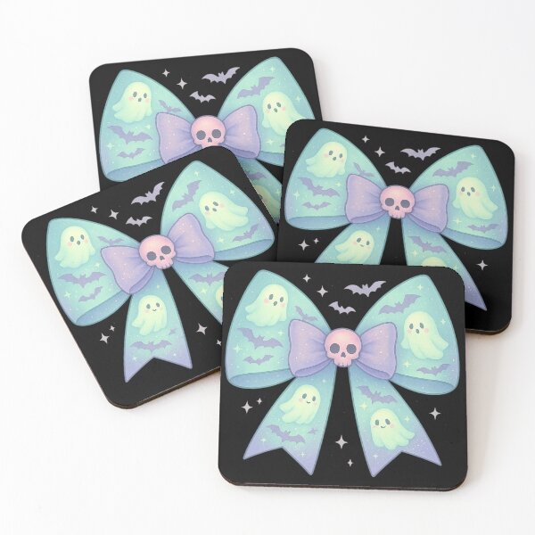 Item preview, Pastel Ghost Bat Bow Kawaii Halloween Art designed and sold by ChaaiTee.