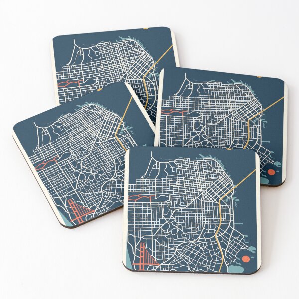 Item preview, Minimalist geometric map of San Francisco designed and sold by Pink & California.