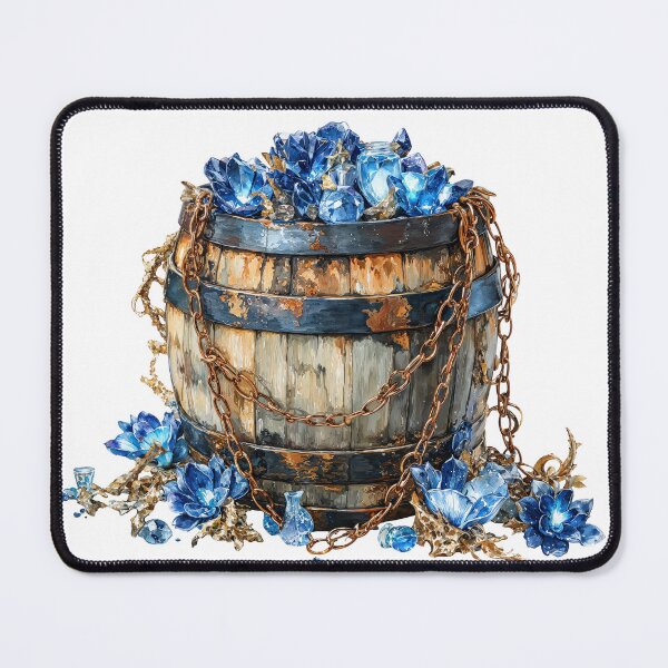Item preview, Rustic Barrel Overflowing with Blue Crystals designed and sold by Anastasiia Yurevych.