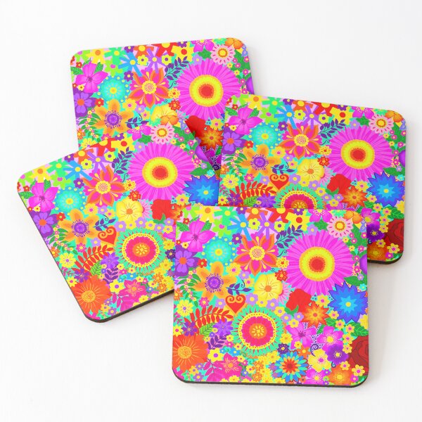Item preview, Psychedelic Rainbow Flower Power | Vibrant Retro Floral Artwork designed and sold by Vividality.