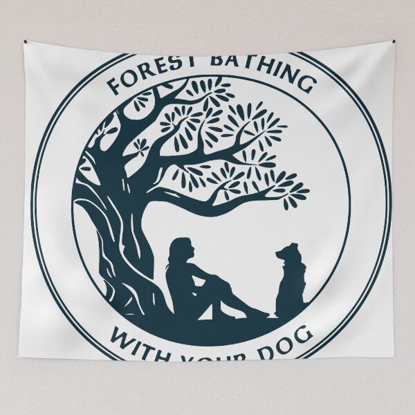 Item preview, Forest Bathing with Your Dog (Navy) designed and sold by NadineMazzola.