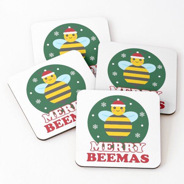 Item preview, Merry Beemas - Cute Funny Christmas Bee Pun designed and sold by Shape Snip Studio.