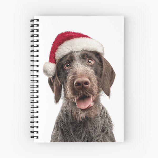 Item preview, German Wirehaired Pointer with Christmas Hat – Festive German Wirehaired Pointer Xmas Design designed and sold by LazyOwlStore.