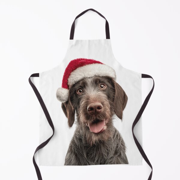 Item preview, German Wirehaired Pointer with Christmas Hat – Festive German Wirehaired Pointer Xmas Design designed and sold by LazyOwlStore.