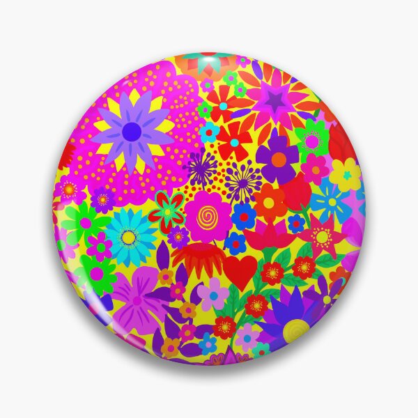 Item preview, Retro Psychedelic Floral Explosion | Bright 70s Flower Art designed and sold by Vividality.