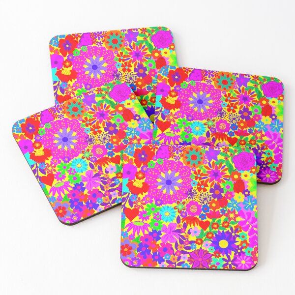 Item preview, Retro Psychedelic Floral Explosion | Bright 70s Flower Art designed and sold by Vividality.