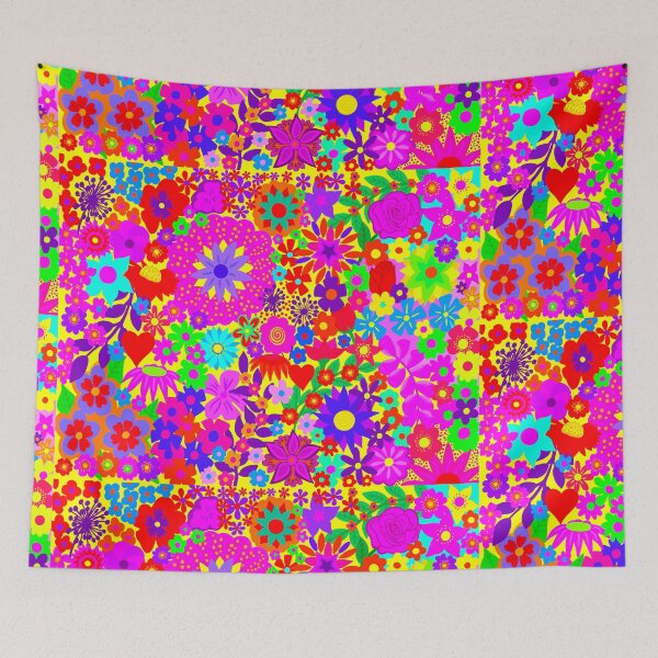 Item preview, Retro Psychedelic Floral Explosion | Bright 70s Flower Art designed and sold by Vividality.