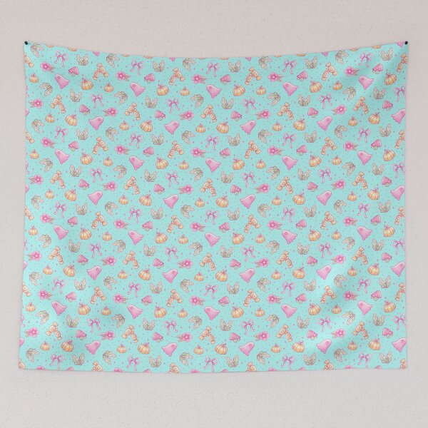 Item preview, Pastel Autumn Ghost Pattern – Cute Halloween Candycore Design designed and sold by Kalaidas-Art.