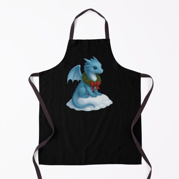 Item preview, Blue Christmas Dragon Sitting on Snow Cute Winter Fantasy Art designed and sold by Hatchling Hollow.