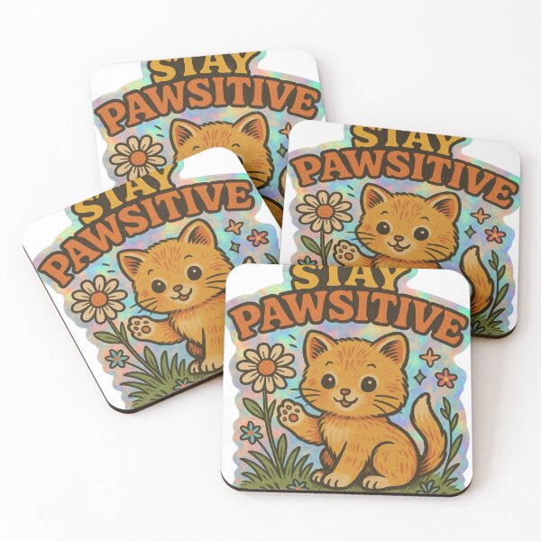 Item preview, Stay Pawsitive Hologram Cat Sticker designed and sold by Travelcases.
