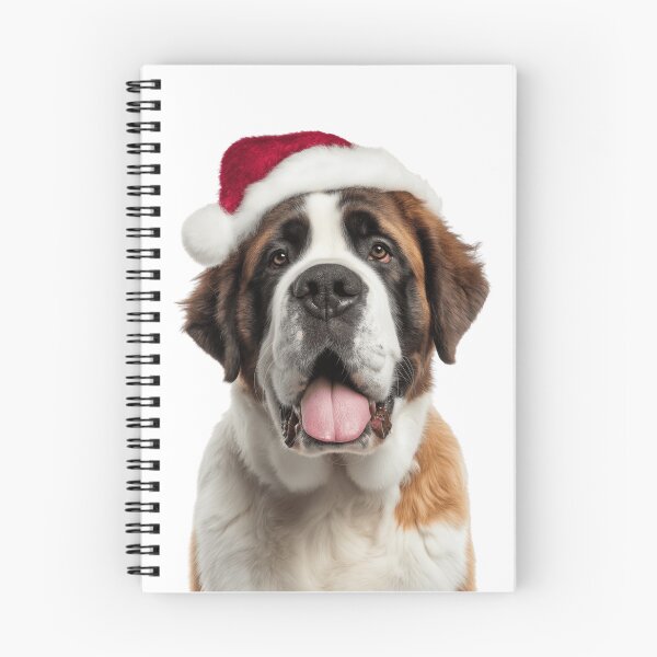 Item preview, Saint Bernard with Christmas Hat – Festive Saint Bernard Xmas Design designed and sold by LazyOwlStore.