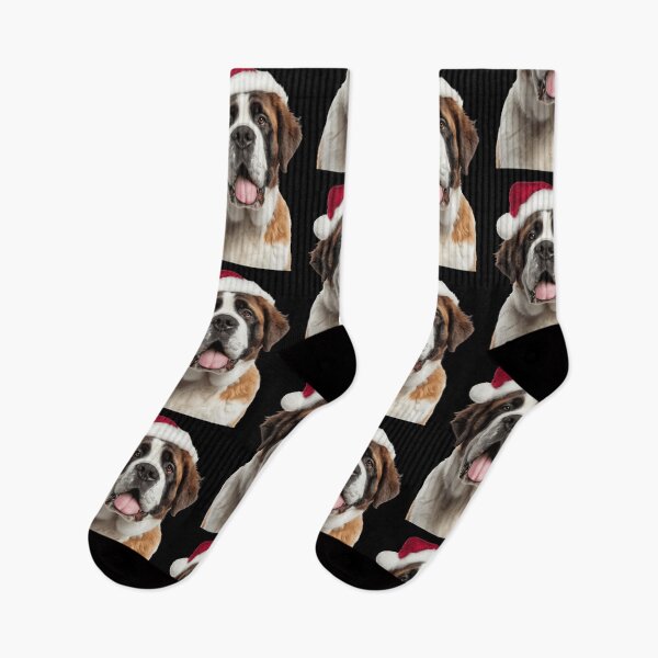 Artikelvorschau, Bernhardiner mit Weihnachtsmütze – Festliches Bernhardiner-Weihnachtsdesign entworfen und verkauft von LazyOwlStore.