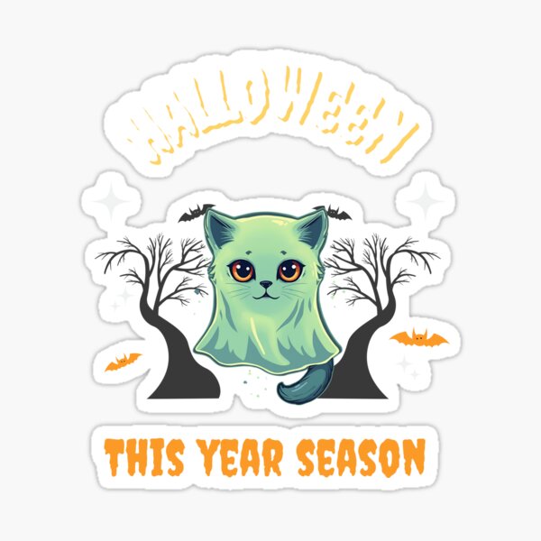 Item preview, Gatito Fantasma de Halloween designed and sold by PatronesKawai.