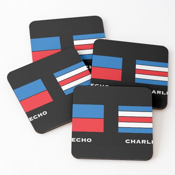 Item preview, "Echo Charlie" sticker, labeled designed and sold by MakeDealsNotWar.