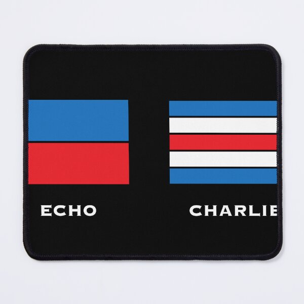 Item preview, "Echo Charlie" sticker, labeled designed and sold by MakeDealsNotWar.