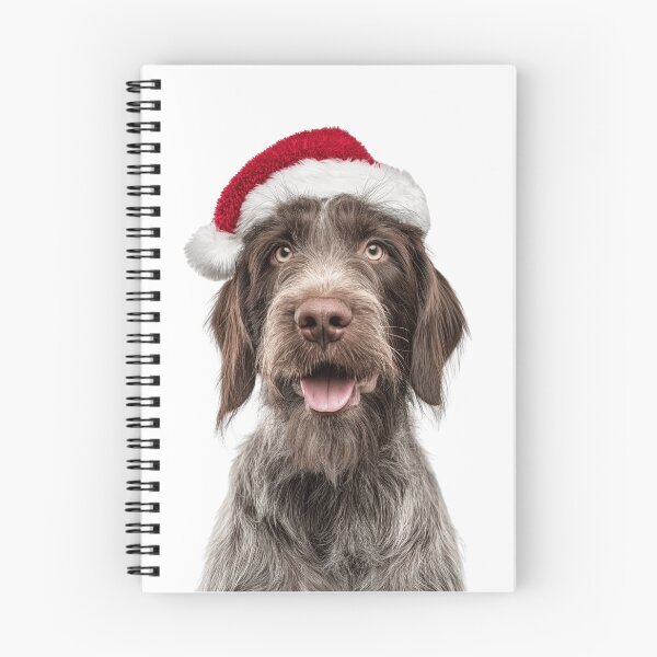 Item preview, Wirehaired Pointing Griffon with Christmas Hat – Festive Wirehaired Pointing Griffon Xmas Design designed and sold by LazyOwlStore.