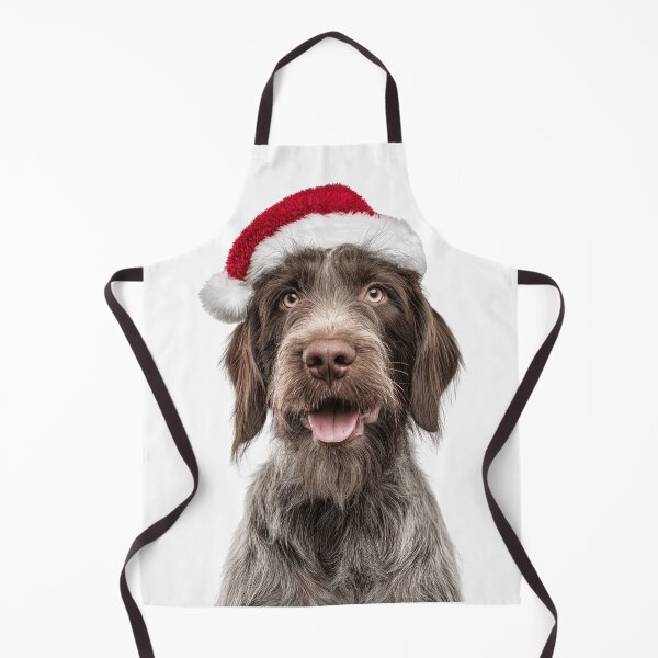 Item preview, Wirehaired Pointing Griffon with Christmas Hat – Festive Wirehaired Pointing Griffon Xmas Design designed and sold by LazyOwlStore.