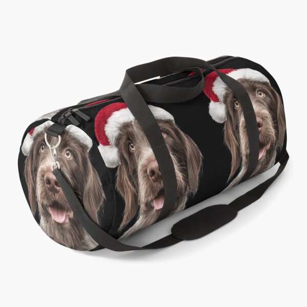Item preview, Wirehaired Pointing Griffon with Christmas Hat – Festive Wirehaired Pointing Griffon Xmas Design designed and sold by LazyOwlStore.