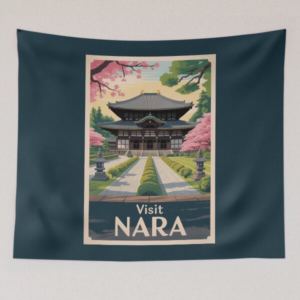 Item preview, Nara Japan Illustration Travel Art Vintage designed and sold by KrisSidDesigns.