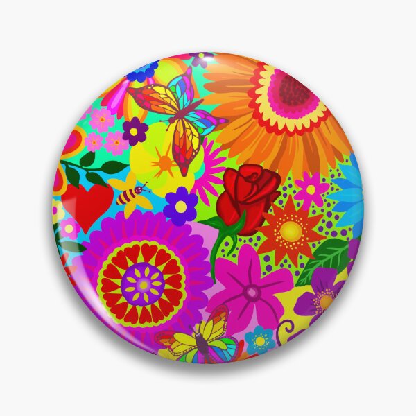 Artikelvorschau, Maximalistischer Kaleidoskopgarten | Bunte Hippie-Blumenkunst entworfen und verkauft von Vividality.