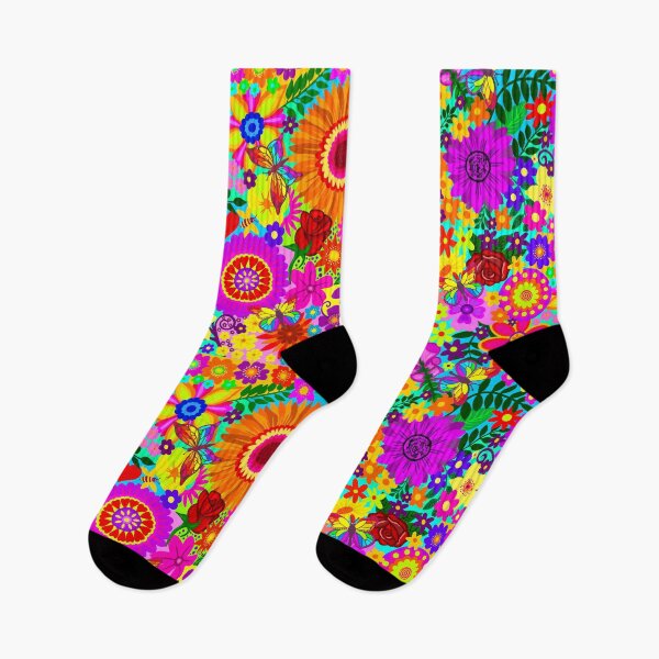 Item preview, Maximalist Kaleidoscope Garden | Colorful Hippie Flower Art designed and sold by Vividality.