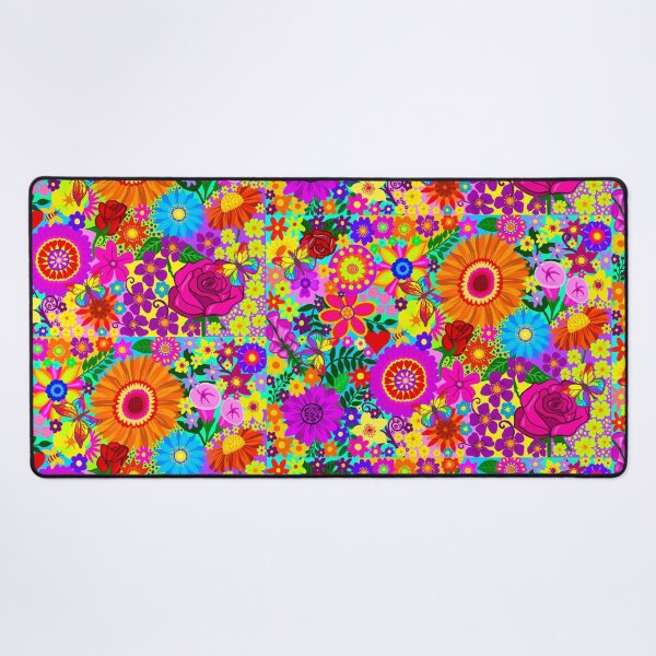 Item preview, Maximalist Kaleidoscope Garden | Colorful Hippie Flower Art designed and sold by Vividality.