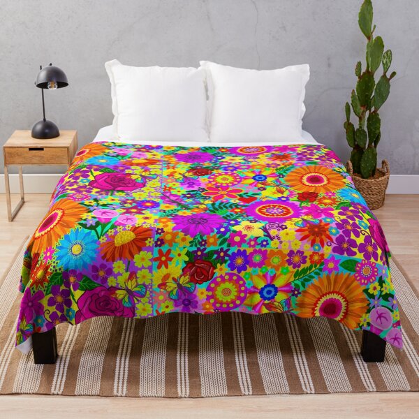 Item preview, Maximalist Kaleidoscope Garden | Colorful Hippie Flower Art designed and sold by Vividality.