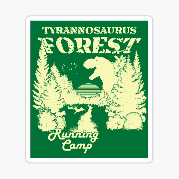 Tyrannosaurus Forest Running Camp Sticker