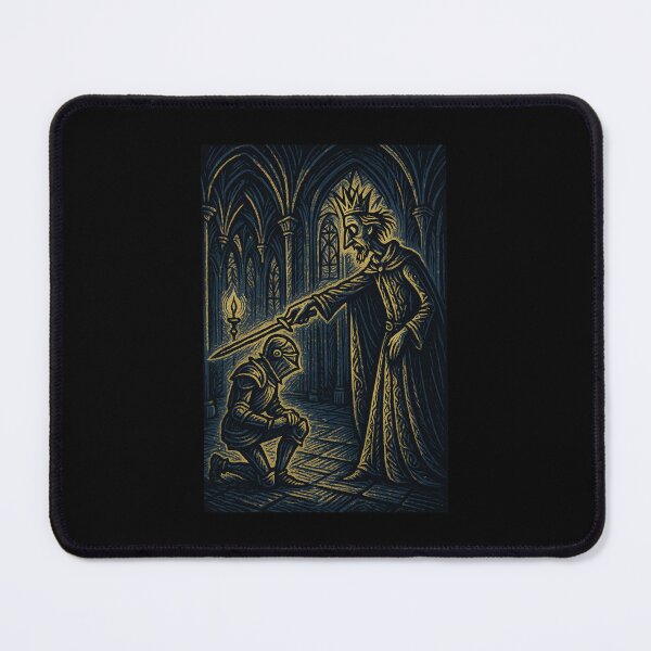 Item preview, Castlecore – The Knighthood Rite – Woodcut Illustration • Vintage Print Aesthetic designed and sold by JacobKAurumhead.