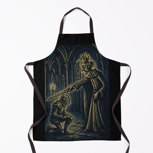 Item preview, Castlecore – The Knighthood Rite – Woodcut Illustration • Vintage Print Aesthetic designed and sold by JacobKAurumhead.
