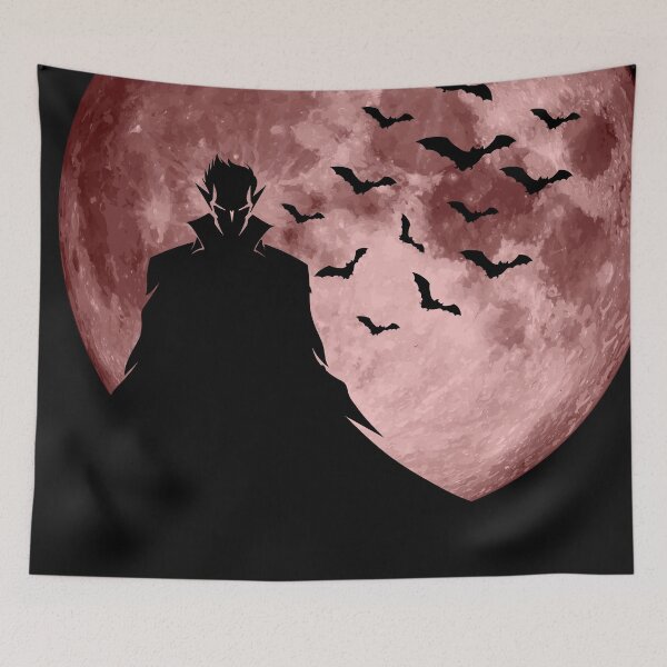 Item preview, Vampire Master Full Moon Graphic – Dark Gothic Halloween Design with Flying Bats designed and sold by JoeZigns81.