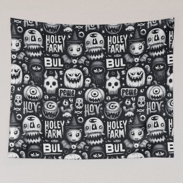 Item preview, Comic Book Halloween Pattern in a Dark Stippling Style. designed and sold by Piotrek0001.