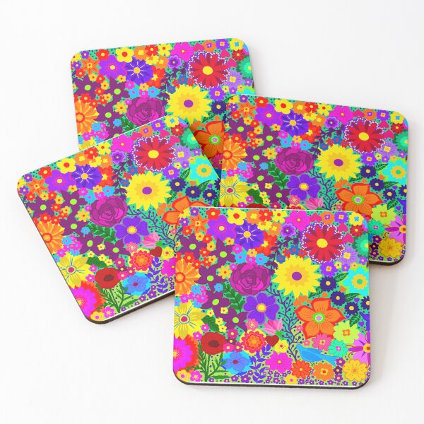Item preview, Vibrant Retro Flower Power Pattern | Psychedelic Colorful Floral Art designed and sold by Vividality.