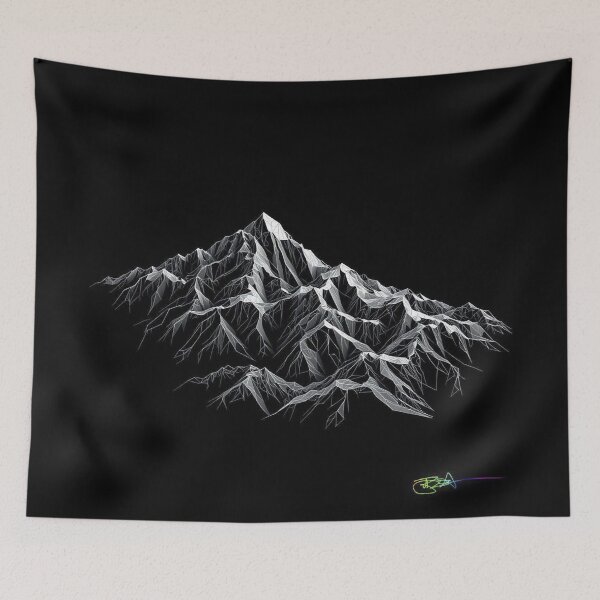 Item preview, Fractal Heights — Abstract Geometric Mountain Op Art designed and sold by Benito Del Ray.