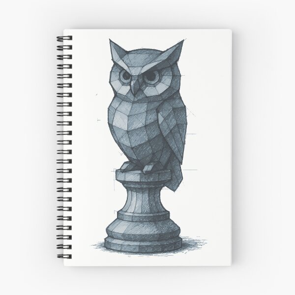 Item preview, Geometric Owl Statue – Technical Chess Design designed and sold by Pixel-Up.