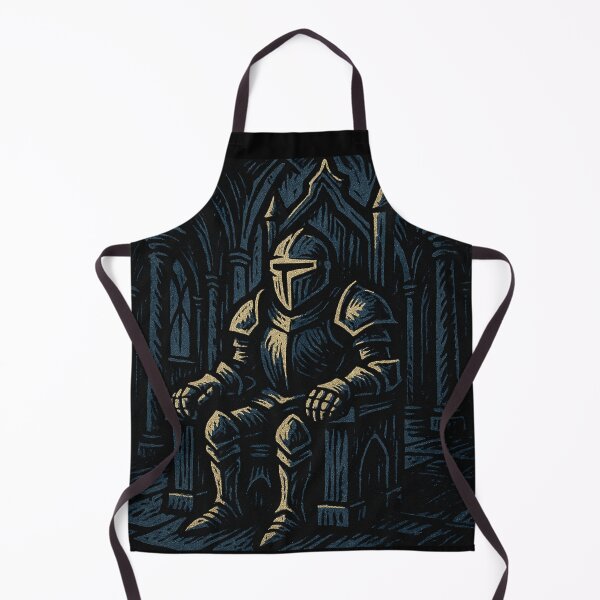 Item preview, Castlecore – Armored Knight on the Throne – Woodcut Illustration • Vintage Print Aesthetic designed and sold by JacobKAurumhead.