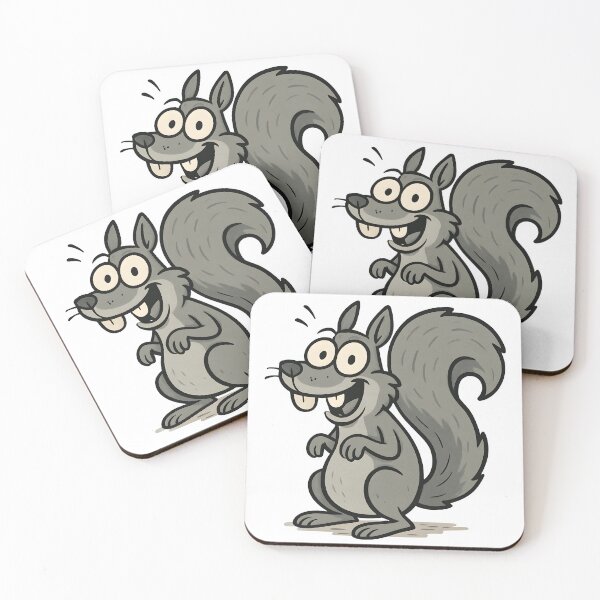Item preview, Goofy Cartoon Grey Squirrel with Big Eyes and Fluffy Tail. designed and sold by The-T-In-Retro.