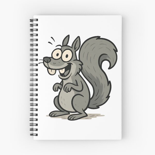 Item preview, Goofy Cartoon Grey Squirrel with Big Eyes and Fluffy Tail. designed and sold by The-T-In-Retro.