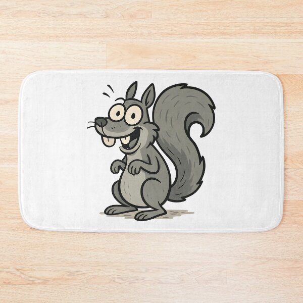 Item preview, Goofy Cartoon Grey Squirrel with Big Eyes and Fluffy Tail. designed and sold by The-T-In-Retro.