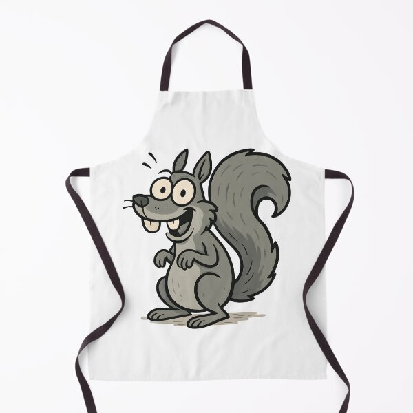Item preview, Goofy Cartoon Grey Squirrel with Big Eyes and Fluffy Tail. designed and sold by The-T-In-Retro.